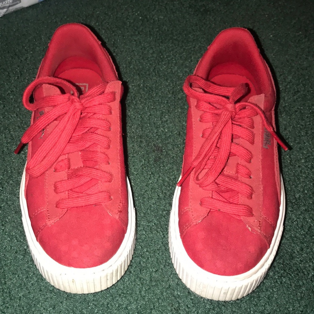 Cherry Red Fenty Puma Platforms